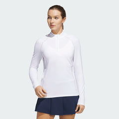Adidas Ultimate365 Solid Quarter-Zip Mock Polo Shirt Women