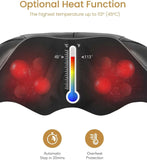Naipo Neck and Shoulder Massager, 3D Deep Tissue Kneading Shiatsu Massager with Heat