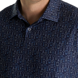 FootJoy Lisle Glass Print Self Collar Polo