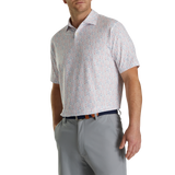FootJoy Lisle Glass Print Self Collar Polo
