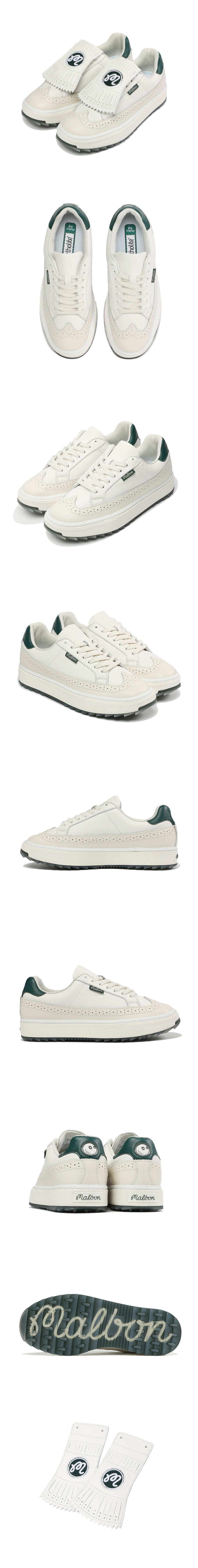 Malbon Golf Shoes WHITE GREEN CREAM