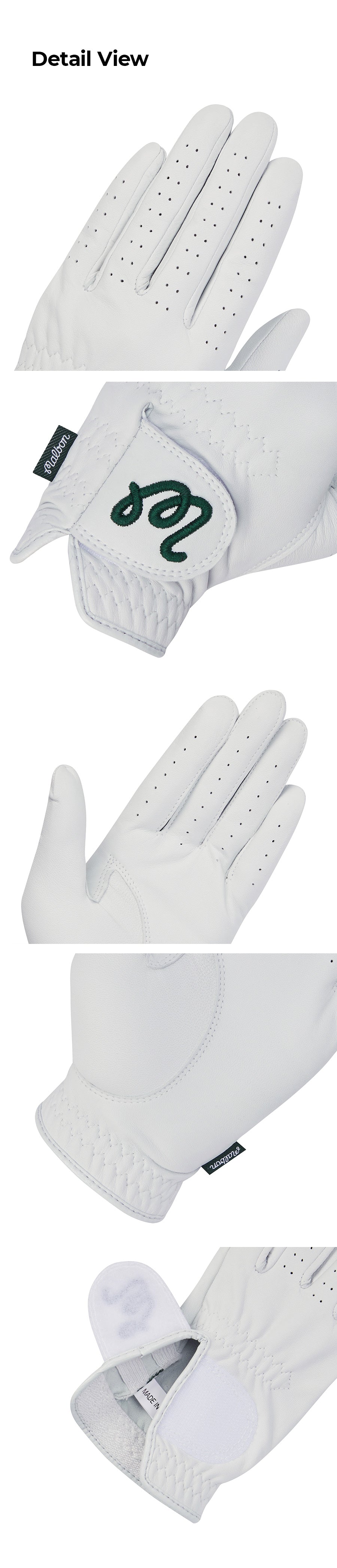 Malbon Embroidered Logo Left Hand Glove WHITE (Men)