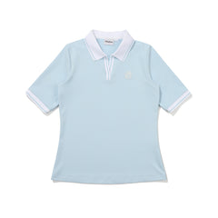 Malbon Golf  Lip Tissue M Logo Collar T-Shirt SKY BLUE (WOMAN)