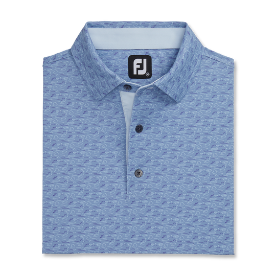 FootJoy Golf Course Doodle Stretch Pique Self Collar Polo