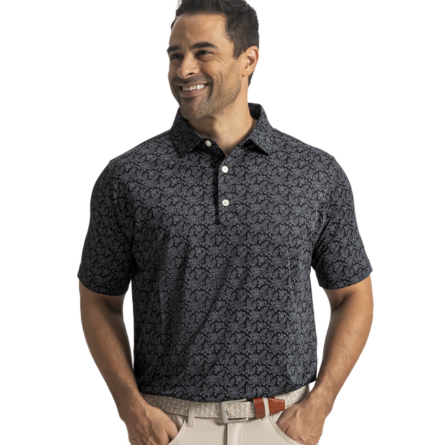 FJ Wingtip Floral Lisle Men Golf Polo