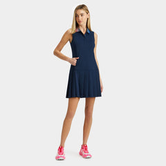 G/Fore Contrast Collar Pique Sleeveless Polo Dress