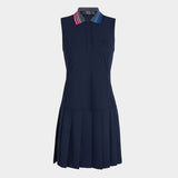 G/Fore Contrast Collar Pique Sleeveless Polo Dress