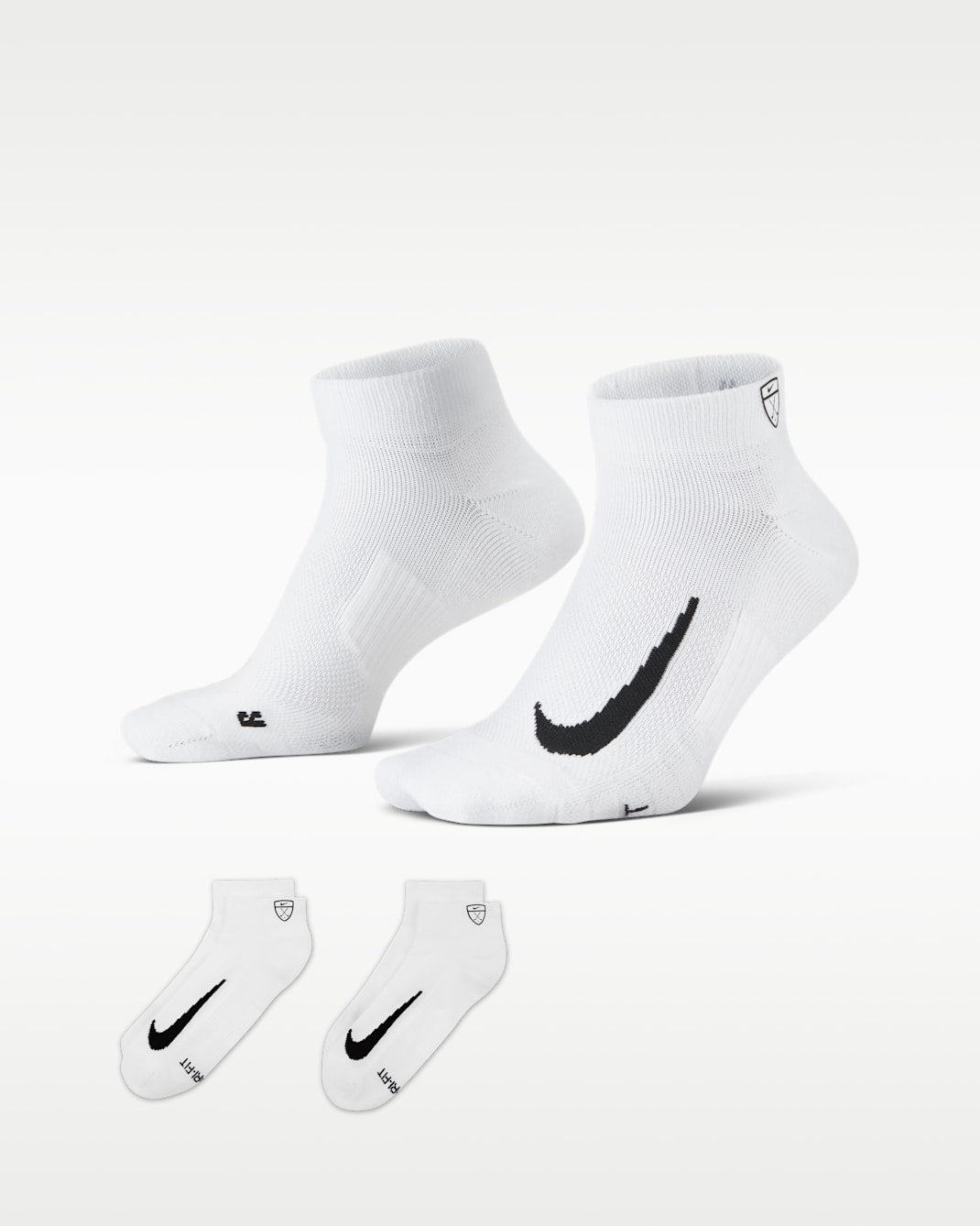 Nike Multiplier Low Golf Quarter Socks (2 Pairs)