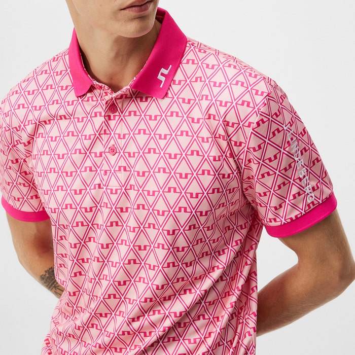 J. Lindeberg Tour Tech Reg Fit Golf Print Polo