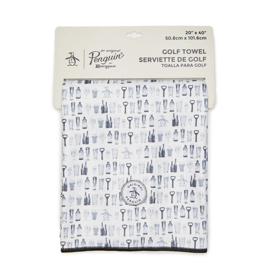 Original Penguin Drink Print Waffle Towel