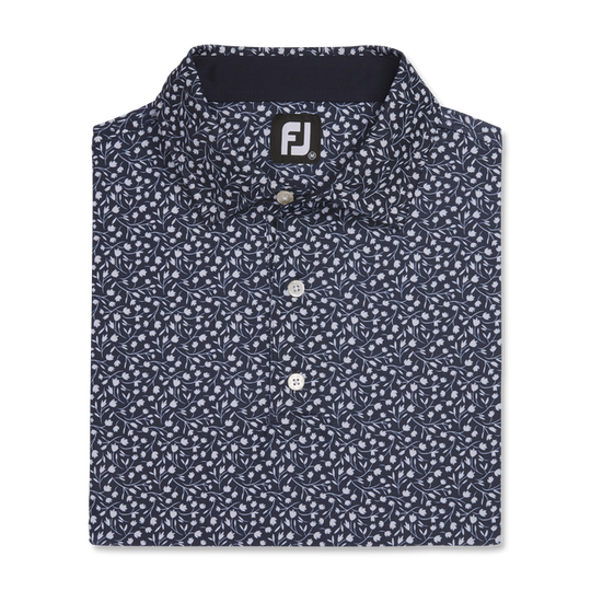 FootJoy Lisle Tossed Tulips Self Collar Polo