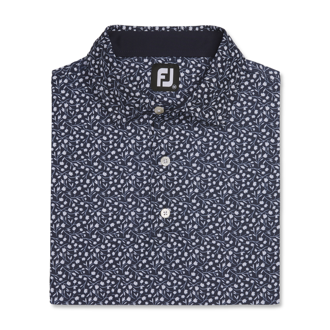 FootJoy Lisle Tossed Tulips Self Collar Polo