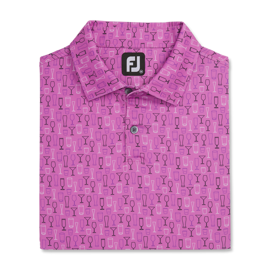 FootJoy Lisle Glass Print Self Collar Polo