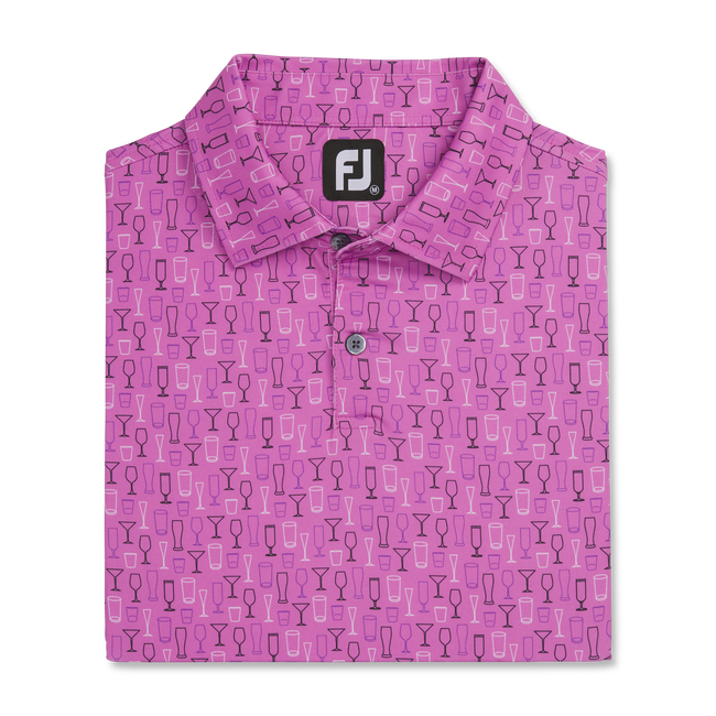 FootJoy Lisle Glass Print Self Collar Polo