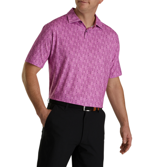 FootJoy Lisle Glass Print Self Collar Polo