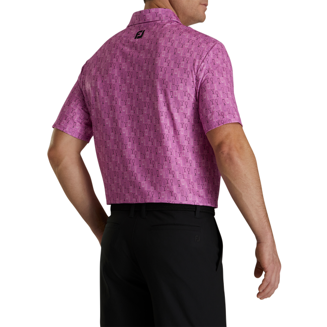 FootJoy Lisle Glass Print Self Collar Polo