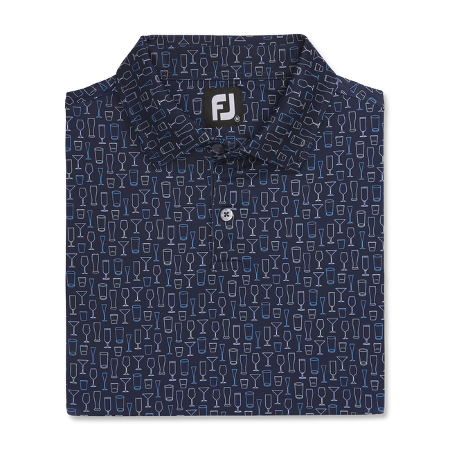 FootJoy Lisle Glass Print Self Collar Polo