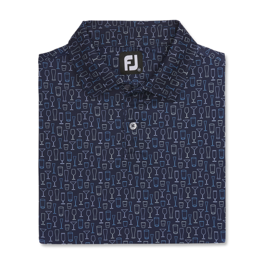 FootJoy Lisle Glass Print Self Collar Polo