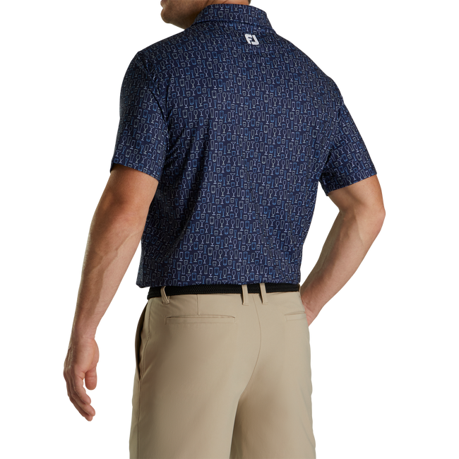 FootJoy Lisle Glass Print Self Collar Polo