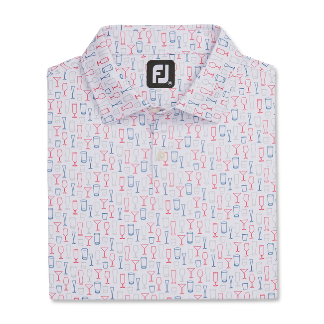 FootJoy Lisle Glass Print Self Collar Polo