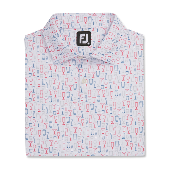 FootJoy Lisle Glass Print Self Collar Polo