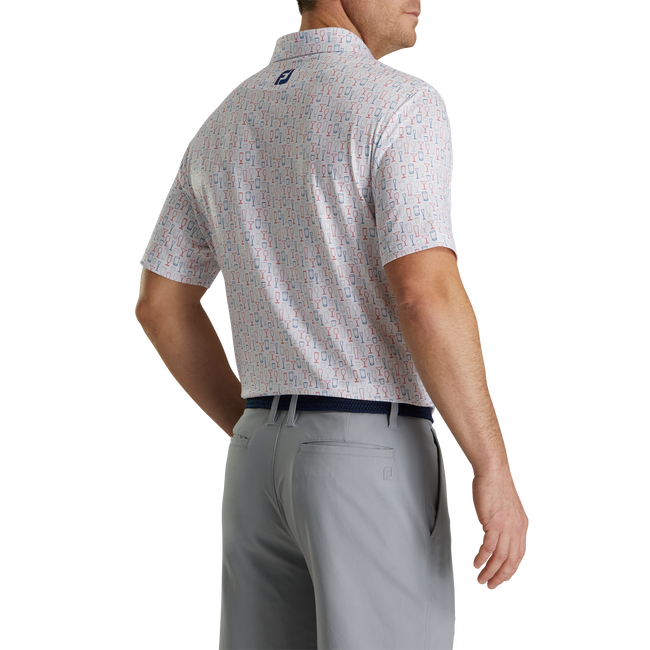 FootJoy Lisle Glass Print Self Collar Polo