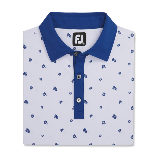 FootJoy Pique Stretch Scattered Floral Self Collar Polo