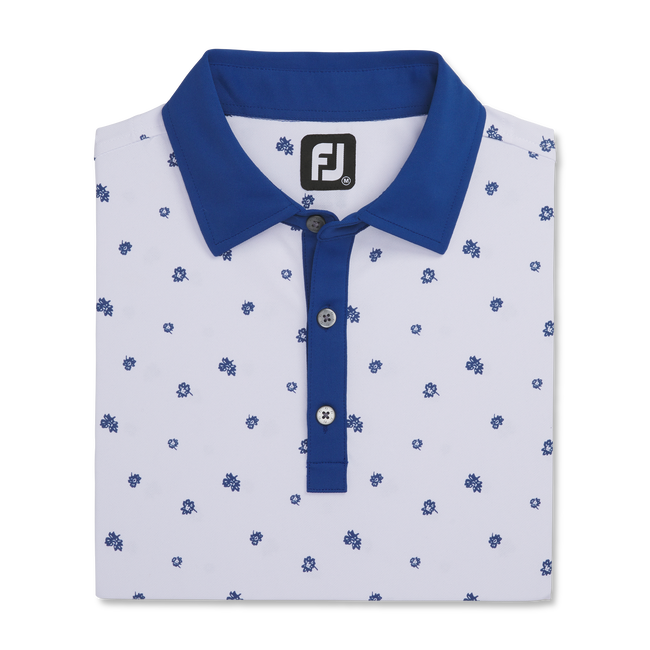 FootJoy Pique Stretch Scattered Floral Self Collar Polo