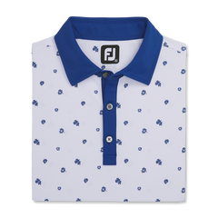 FootJoy Pique Stretch Scattered Floral Self Collar Polo