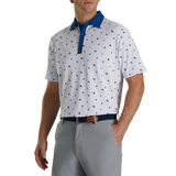 FootJoy Pique Stretch Scattered Floral Self Collar Polo