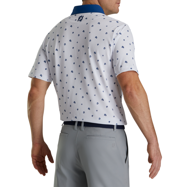 FootJoy Pique Stretch Scattered Floral Self Collar Polo