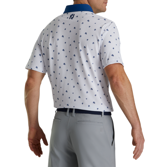 FootJoy Pique Stretch Scattered Floral Self Collar Polo