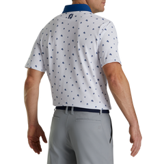 FootJoy Pique Stretch Scattered Floral Self Collar Polo