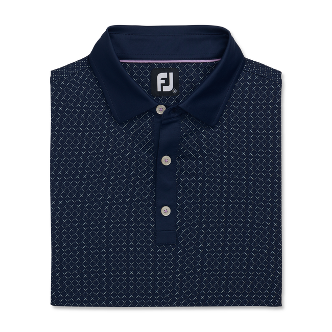 FootJoy Diamond Dot Print Lisle Self Collar Polo