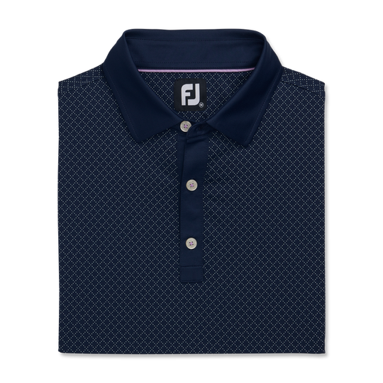 FootJoy Diamond Dot Print Lisle Self Collar Polo