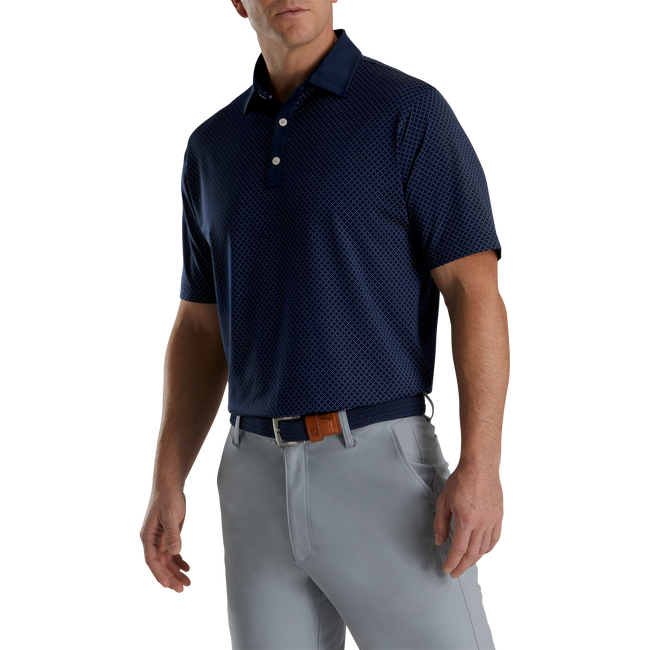 FootJoy Diamond Dot Print Lisle Self Collar Polo