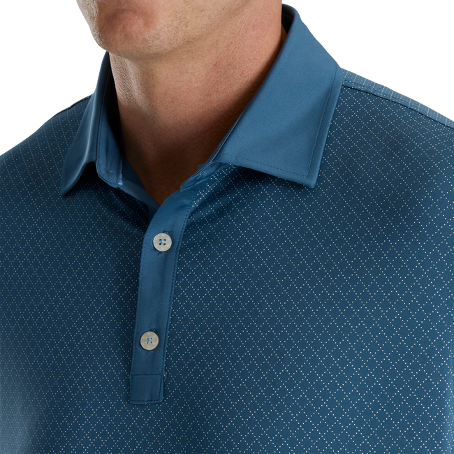 FootJoy Diamond Dot Print Lisle Self Collar Polo