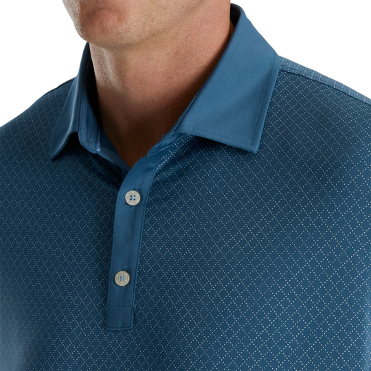 FootJoy Diamond Dot Print Lisle Self Collar Polo