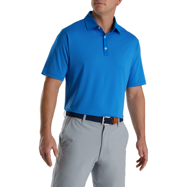 FootJoy Diamond Dot Print Lisle Self Collar Polo