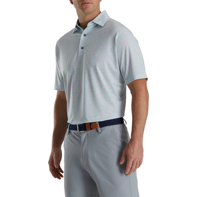 FootJoy Shadow Palm Print Lisle Self Collar Polo