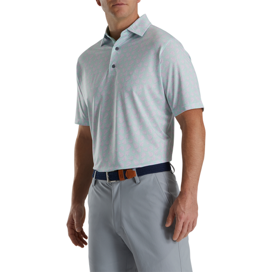 FootJoy Shadow Palm Print Lisle Self Collar Polo