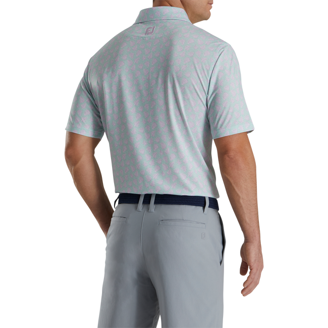 FootJoy Shadow Palm Print Lisle Self Collar Polo