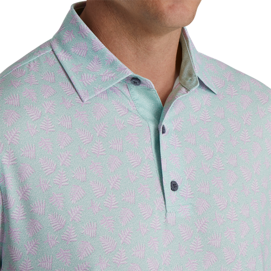 FootJoy Shadow Palm Print Lisle Self Collar Polo