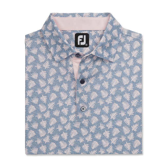 FootJoy Shadow Palm Print Lisle Self Collar Polo