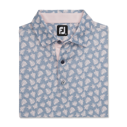 FootJoy Shadow Palm Print Lisle Self Collar Polo