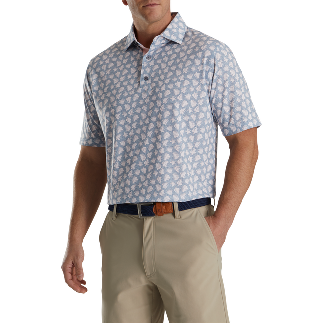 FootJoy Shadow Palm Print Lisle Self Collar Polo