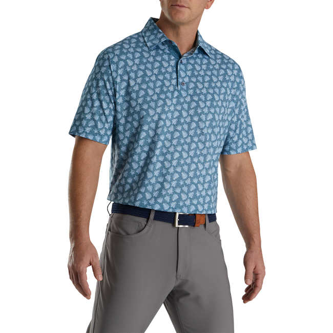 FootJoy Shadow Palm Print Lisle Self Collar Polo