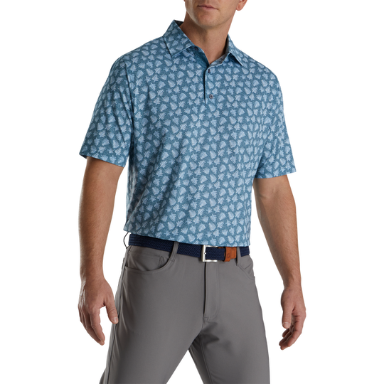 FootJoy Shadow Palm Print Lisle Self Collar Polo