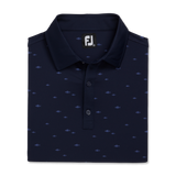 FootJoy School of Fish Print Lisle Self Collar Polo