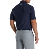 FootJoy School of Fish Print Lisle Self Collar Polo